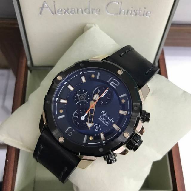 Jam Tangan Pria Alexandre Christie AC 6410 Black Rosegold