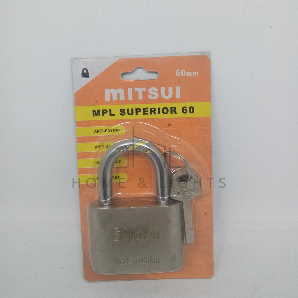 Mitsui Gembok Baja Superior PTH 30, 50, 60 mm