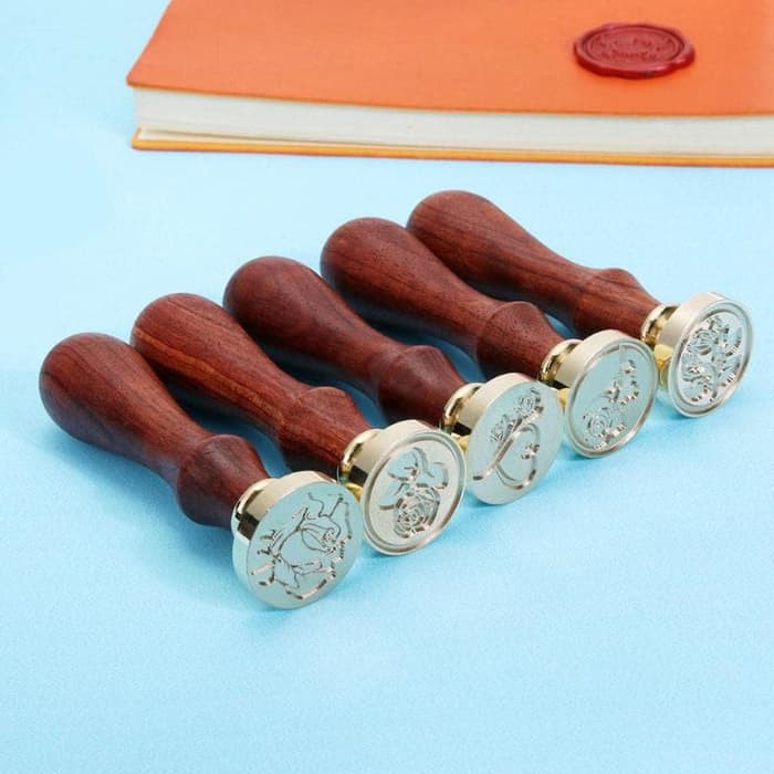 Sealing Wax Stamp with Wood Handle - Rose Flower Series