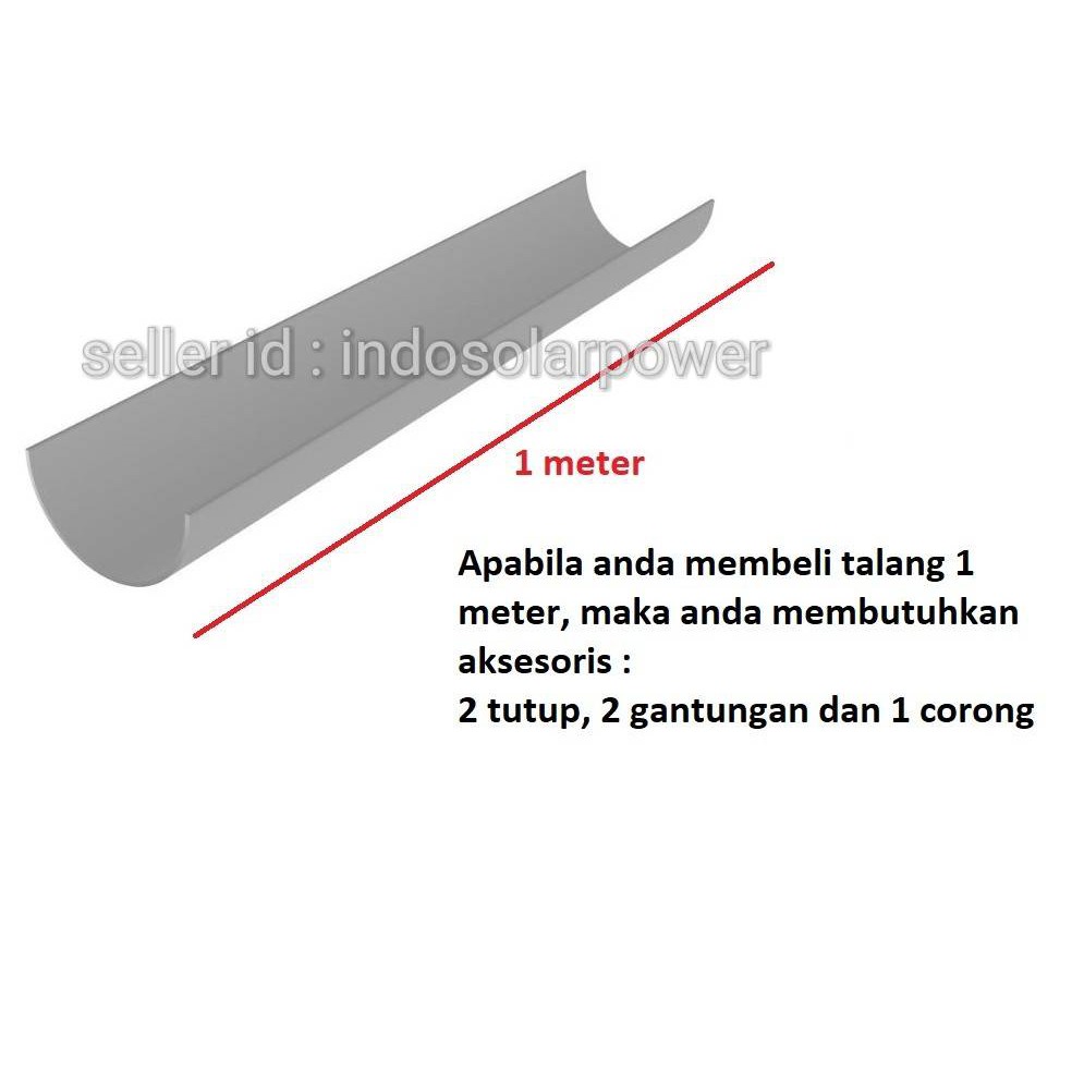 Talang air PVC MASPION 6&quot; 6 inch harga per 1 m meter setengah Lingkaran bulat untuk atap genting