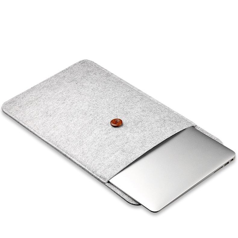 Sleeve Case Laptop Wool Felt Button Style