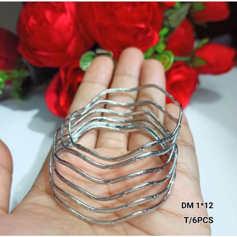 Set gelang Keroncong Gelombang isi 6pcs Gold dan Silver