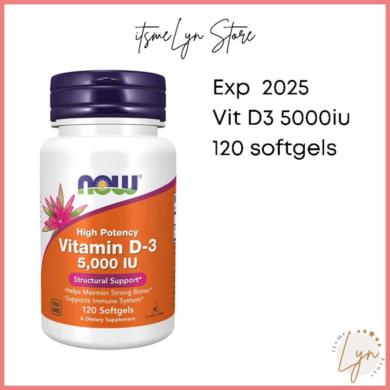 (COD) PROMO NOW VITAMIN D3 5000 IU/ NOW VIT D 3 5000 IU ASLI IMPORT ORIGINAL MADE IN USA SALE DISKON