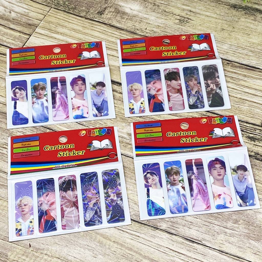 ISI 100LEMBAR | PEMBATAS BUKU BT21 BTS PLASTIK / PEMBATAS BUKU BTS / BOOKMARK BT21 / STIKY NOTE BT21-STC- BTS D