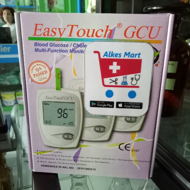 Easy touch GCU Alat ukur gula darah 3 in 1