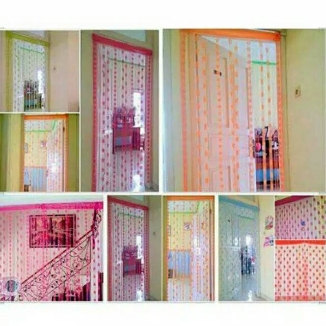 Tirai Benang motif Love / Tirai Pintu