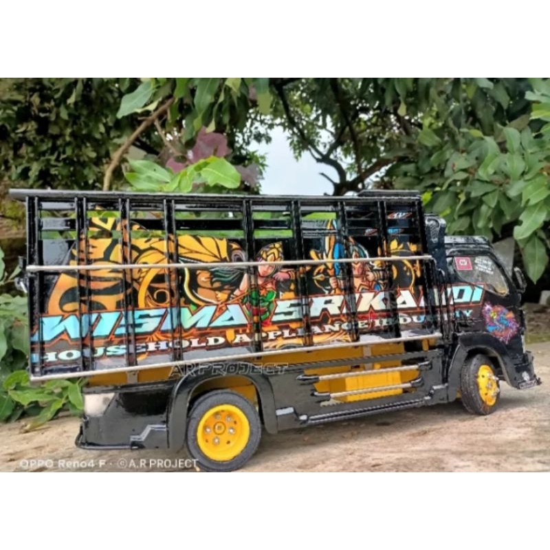 mobil oleng miniatur truk oleng kayu srikandi ful lampu variasi murah