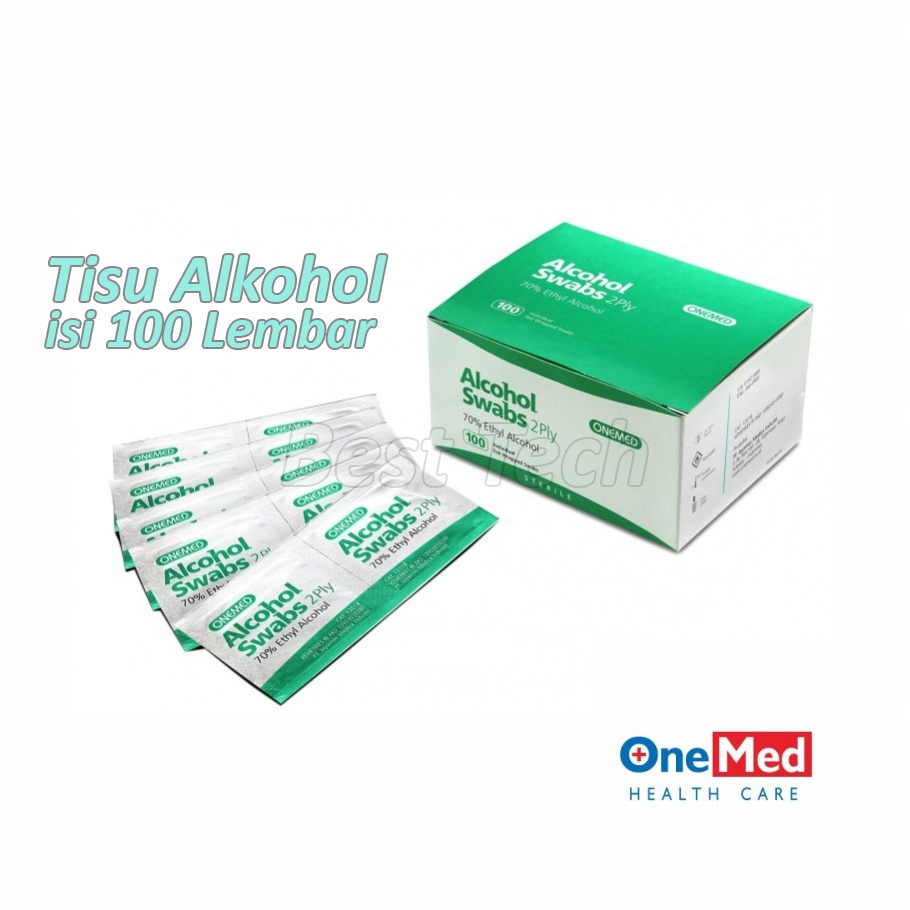 Alkohol Swab / Kapas Alkohol Tisu Alkohol / Alcohol Swab ONEMED isi 100pcs 2ply