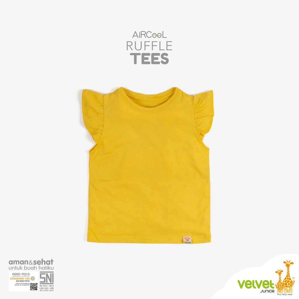 Velvet Junior Kaos Anak Perempuan - Ruffle Tees - Lemon Drop / Kuning