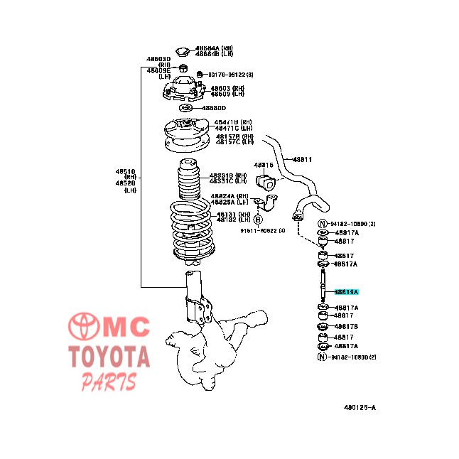 Baut Stabilizer Toyota Soluna Starlet 48819-10010