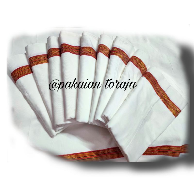 sarung tenun asli toraja putih tulang