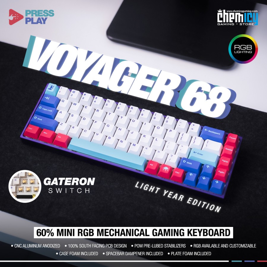 Press Play Voyager 68 Lightyear Edition Hotswap Mechanical Keyboard