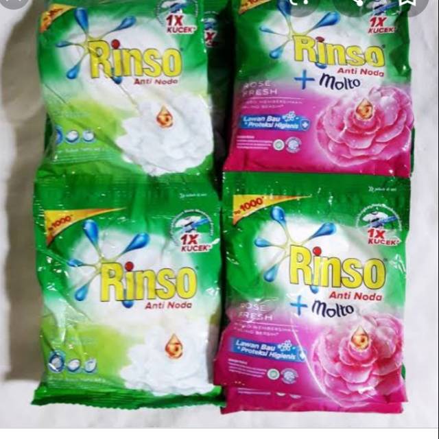 

Rinso bubuk per renceng isi 6 sachet