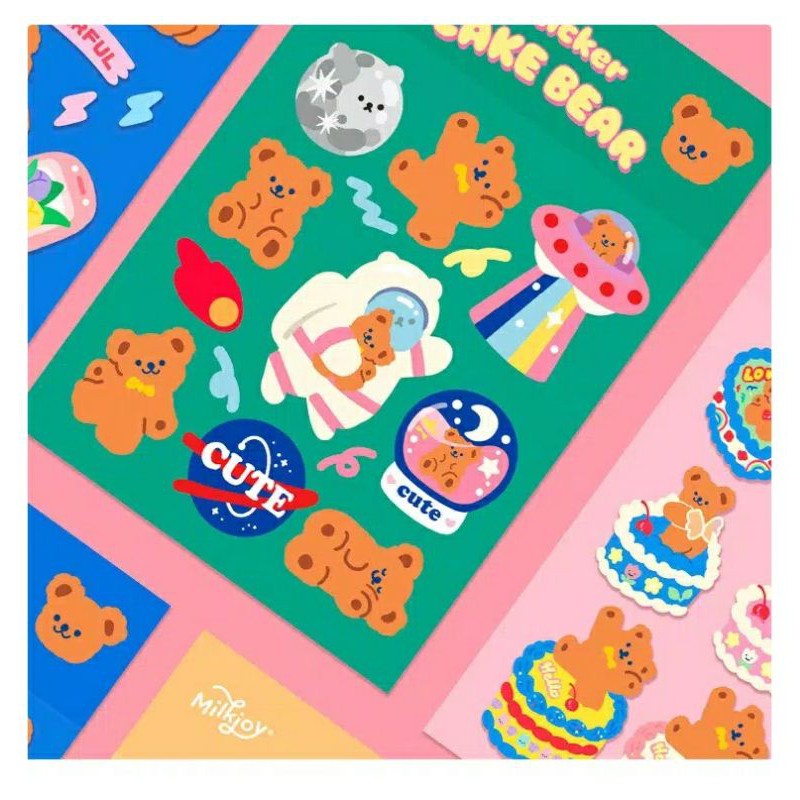 

1 LEMBAR STIKER CAKE BEAR KUE BERUANG DESSERT BULLET JURNAL DIARY DIY LUCU MURAH