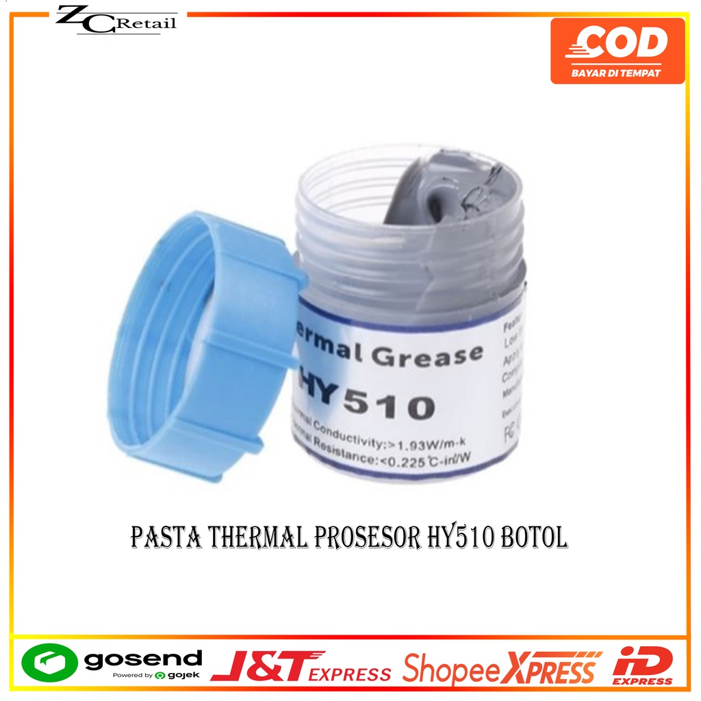 TERMAL THERMAL GREASER PASTA HY510 BOTOL SILVER PENDINGIN PROCESSOR PROSESOR PC LAPTOP KOMPUTER