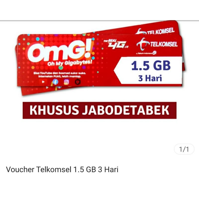 Voucher Telkomsel 1,5 GB 3 Hari