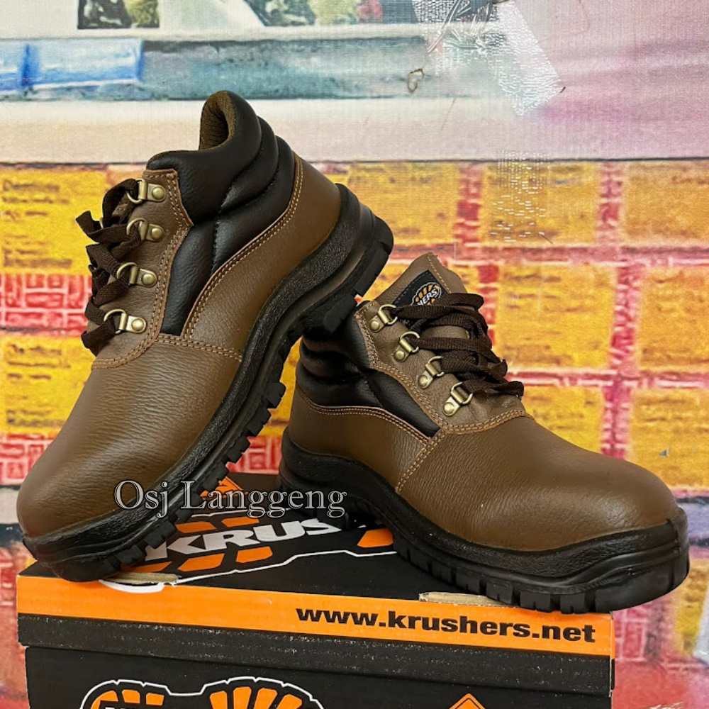 Sepatu Safety Shoes Krushers Florida Brown / Krusher Cokelat Murah Original