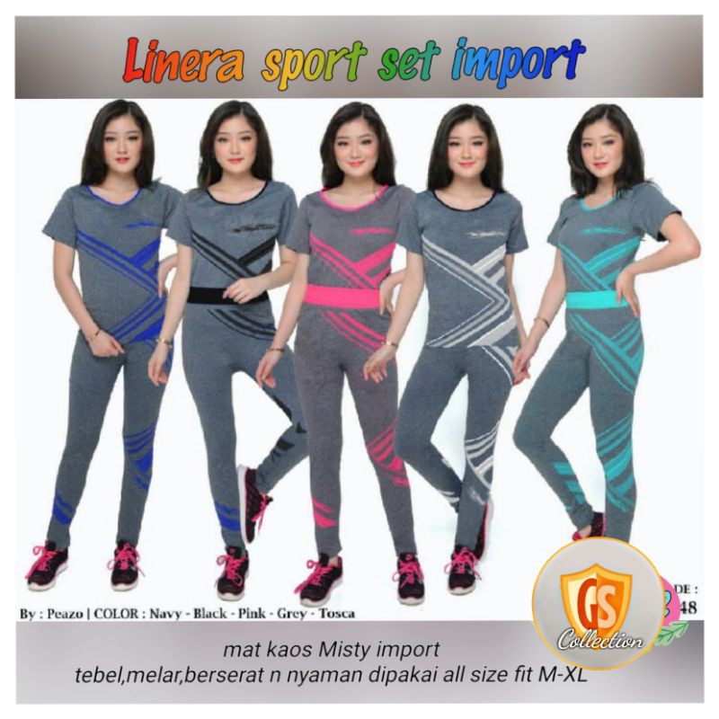 setelan senam sport set Linera import