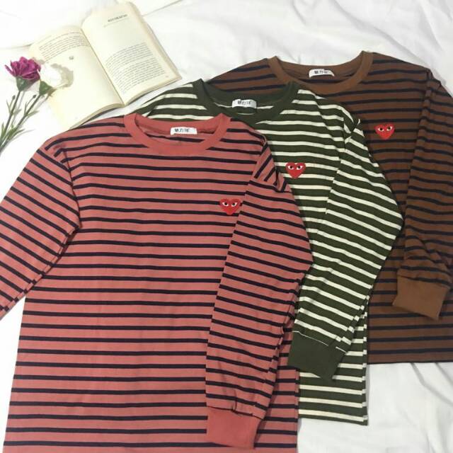 CDG Play Stripe T-shirt