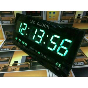 JAM Digital LED Meja/Dinding XY-4622 Angka Mnyala Wrna Hijau Uk Besar.