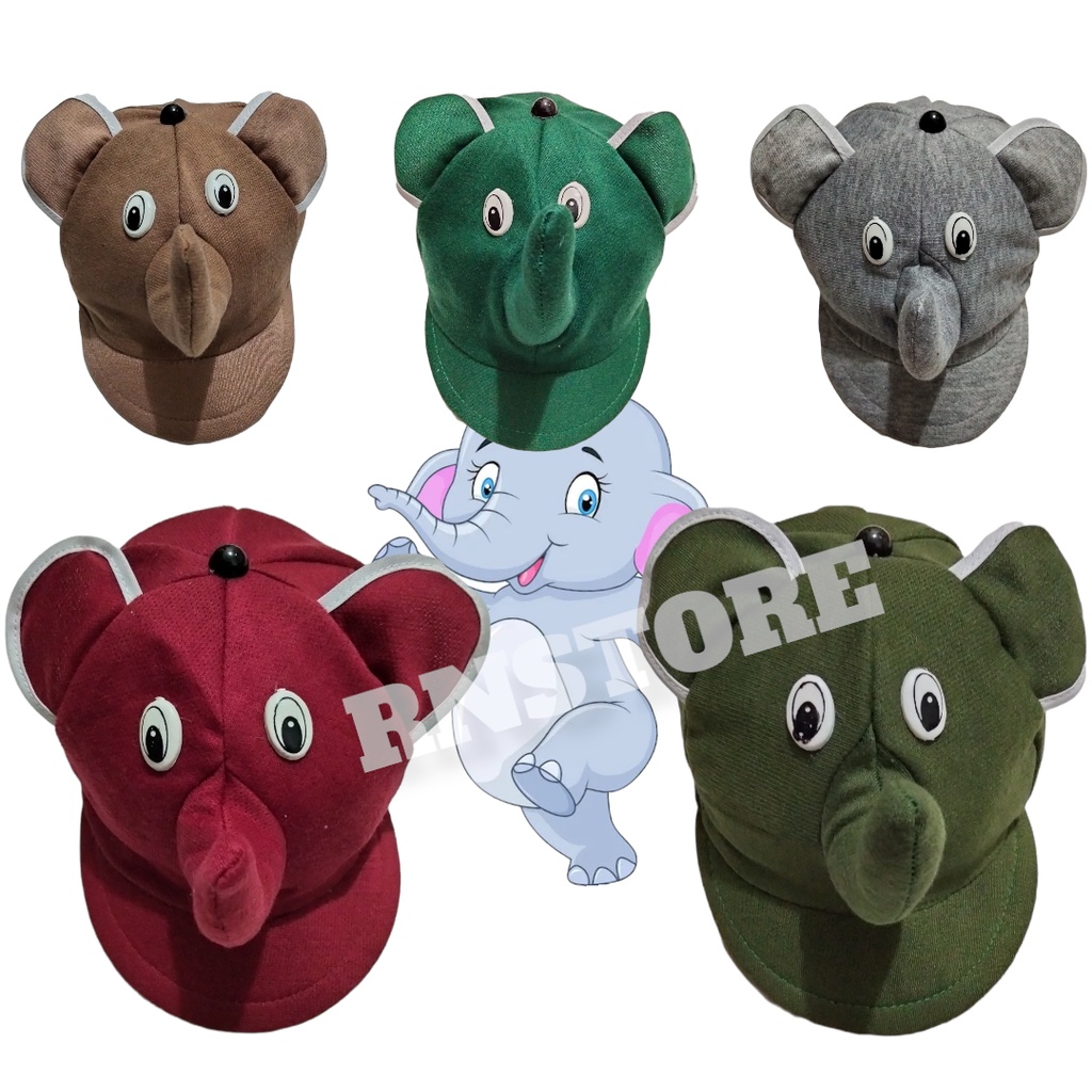 TOPI BAYI LAKI LAKI KARAKTER HEWAN / TOPI BAYI PEREMPUAN KARAKTER HEWAN /TOPI BAYI KARAKTER GAJAH