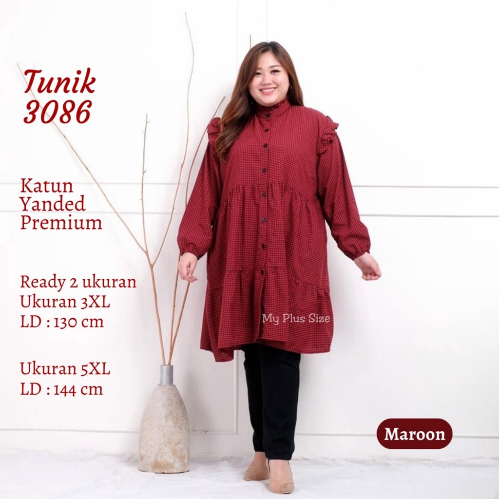 Tunik kotak jumbo 3086,Ld 124 cm 130 &amp; 144 cm