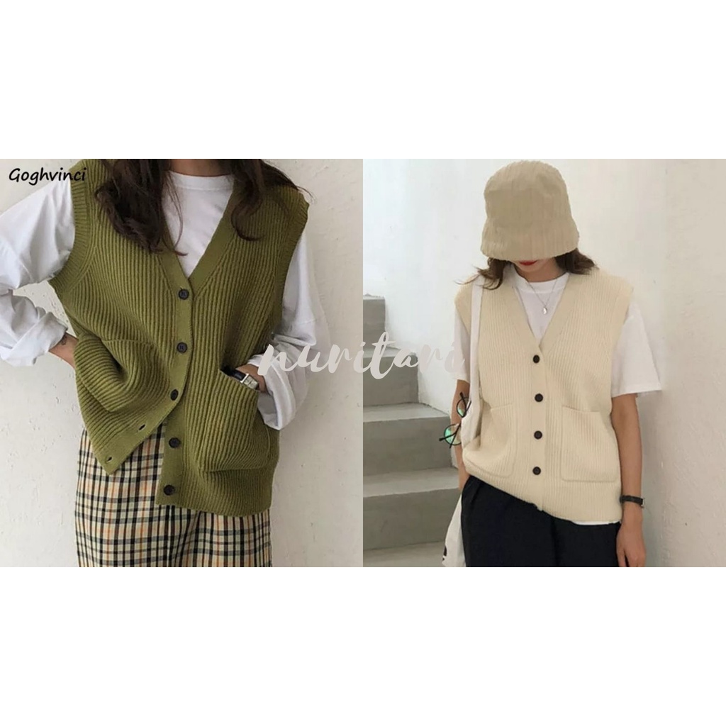 ZOAN POCKET VEST KNIT / BOXY ROMPI BAHAN RAJUT