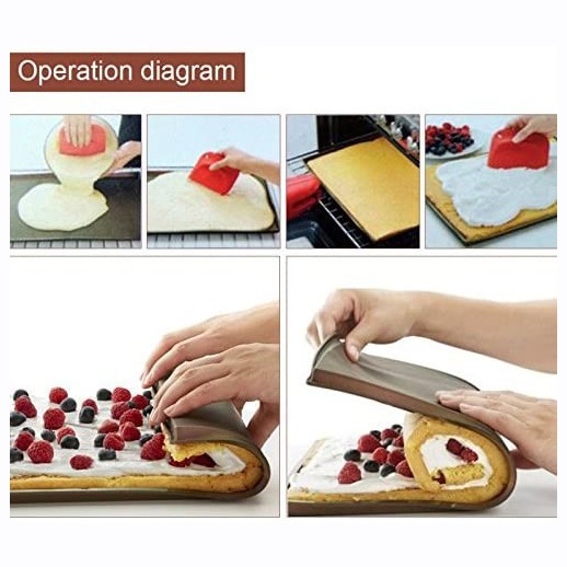 SILICONE CAKE ROLL MAT BAKING PAN ROASTING MATT ALAS BOLU GULUNG SILIKON TATAKAN SWISS KUE SILICON