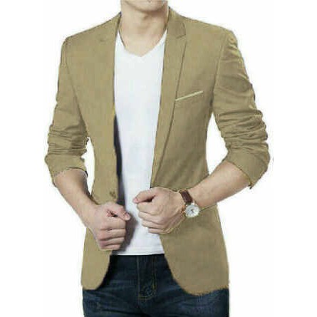 [Blazer Hugo OT] blazer pria katun stretch varian warna