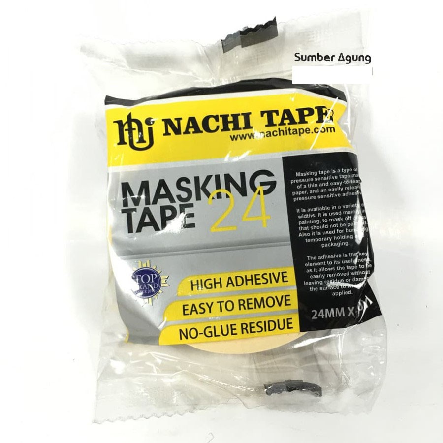 Masking Tape 24 Nachi Isolasi Kertas 1inch 2.5cm Tanpa Bekas Lem