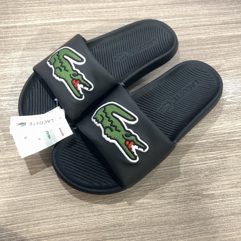 LACOSTE sandal selop slide original 100% hitam