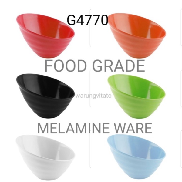 

Berkualitas MANGKOK MIRING FOOD GRADE MELAMINE WARE 7 INCH G4770 - Merah