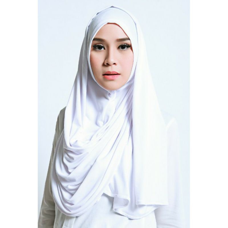 BIA by Zaskia Mecca Kerudung Jersey Abira Putih / pashmina / pashmina putih / pashmina instant / pas