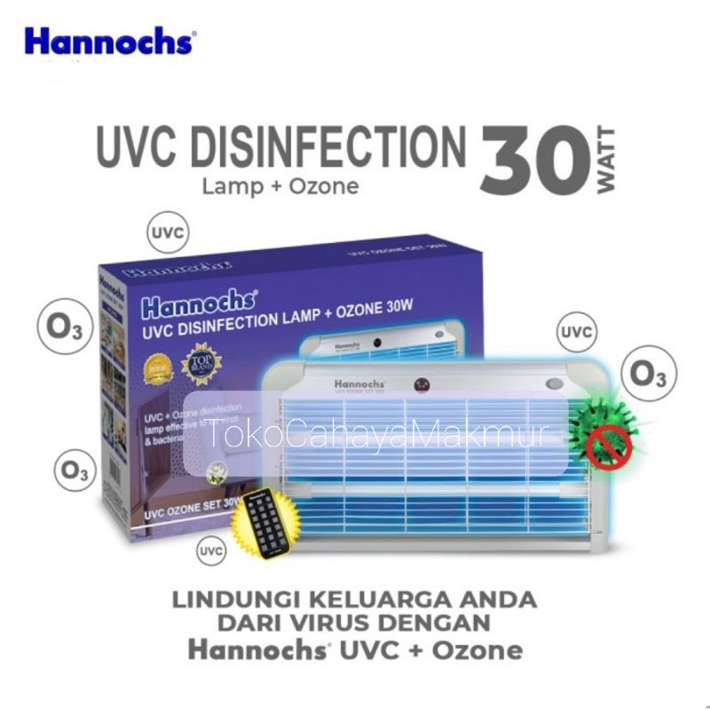 Hannochs Lampu Disinfektan Ozone 30W 30Watt - Lampu UVC UV Sterilizer Ruangan