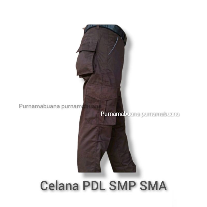 Celana pramuka PDL cargo saku (6) SMP SMA PEMBINA