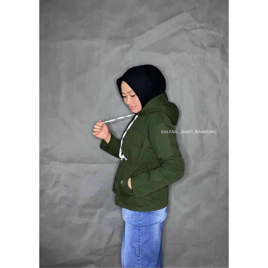 JAKET MERLIN PARKA HOODIE || Jaket Semi Parka cewek