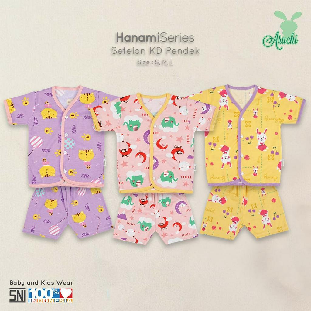 BANYAK MOTIF ARUCHI BAJU TIDUR ANAK SERIES BAJU+CELANA PENDEK PANJANG ANAK MOTIF CHEETAH /  HANAMI PIYAMA NB S M L XL XXL