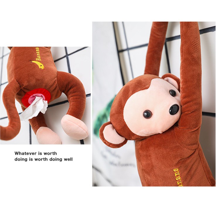 NEW WHOLE MONKEY Monyet Kotak Tempat Sarung Tisu Gantung Belakang Jok Mobil Arm Rest Tissue Holder