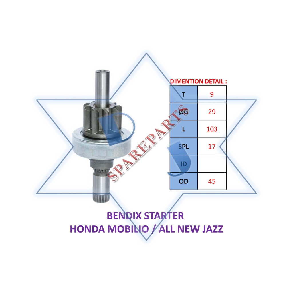 BENDIX STARTER MOBILIO ALL NEW JAZZ