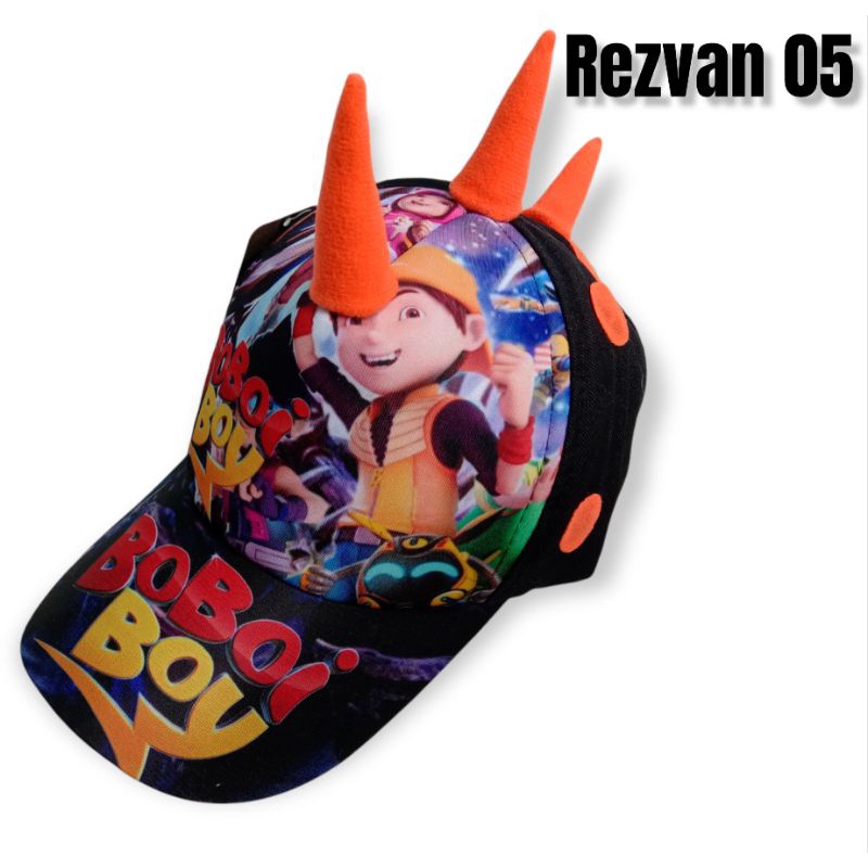 TOPI ANAK KARAKTER BOBOIBOY TANDUK,TOPI ANAK PRINT DEPAN ,TOPI ANAK USIA 2-7TAHUN-5