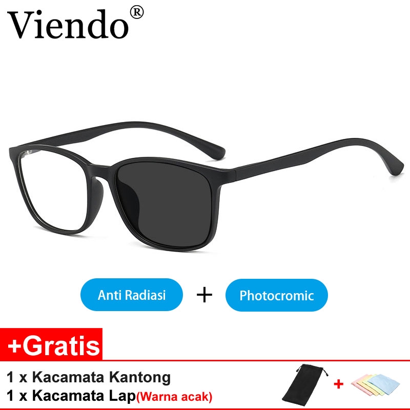2 In 1 Kacamata Anti Radiasi Photocromic Wanita Pria Original Tr90 Frame Kaca Mata Komputer Murah Shopee Indonesia