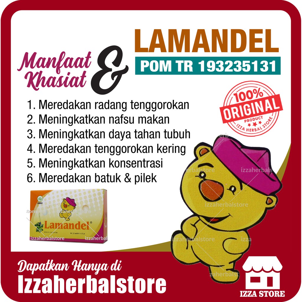 LAMANDEL Ramuan Tanaman Obat Membantu Meredakan Radang Tenggorokan Kering Original BPOM