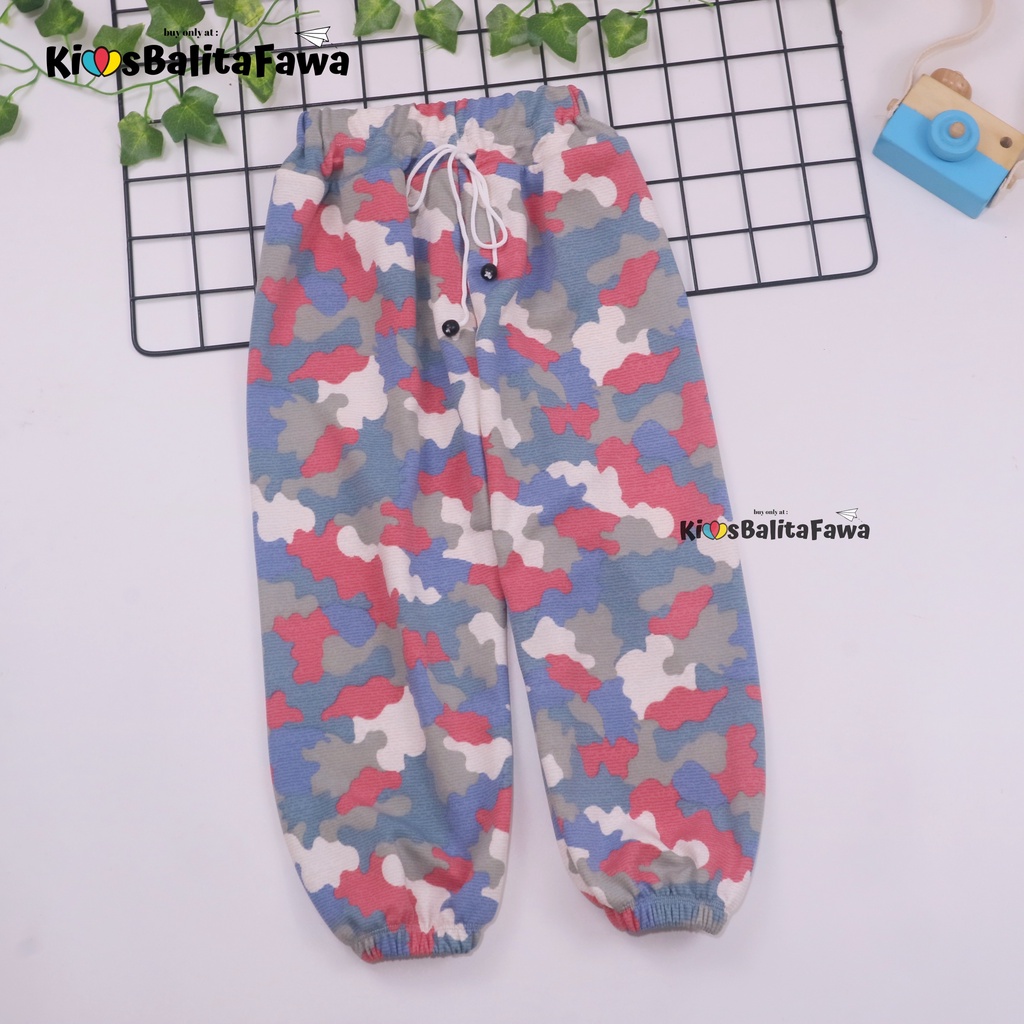 Jogger Loreng uk 5-12 Tahun / Celana Joger Panjang Motif Abri Anak Laki Perempuan Pants Adem Murah