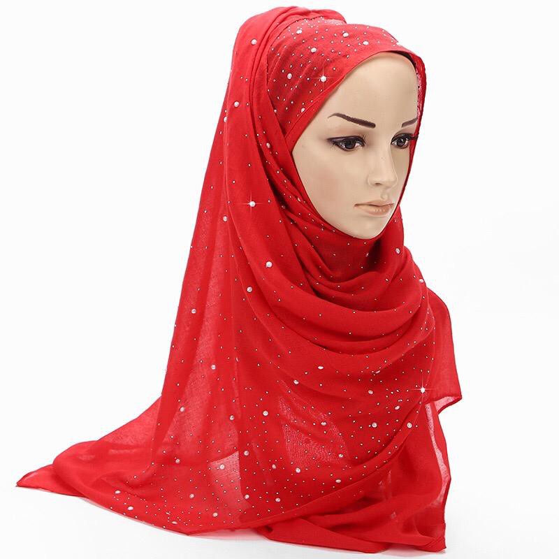 (BUY 1 GET 1) 1-22 Jilbab Pashmina Polos Manik