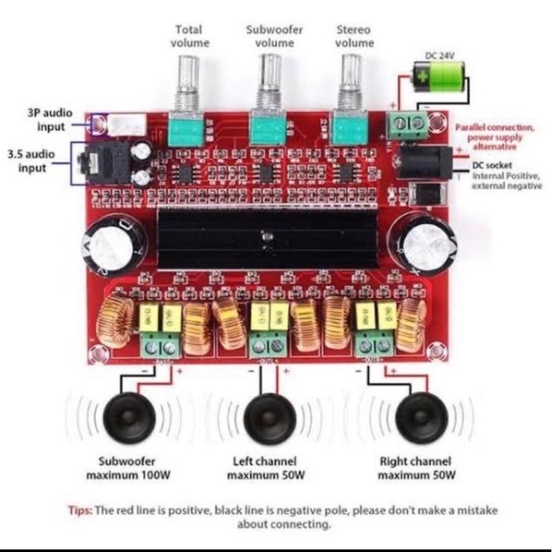 TPA3116D2 XH-M139 2x50W + 100W Subwoofer 2.1 Digital Power Amplifier