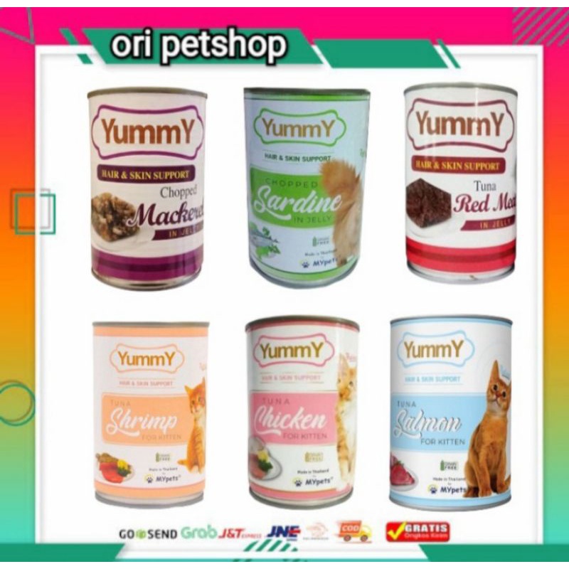 YUMMY CAT Wet Food Makanan Basah Kucing Kaleng 400gr Mix