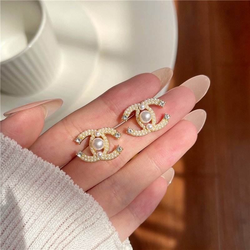 Anting Tusuk Sterling Silver 925 Gaya Korea Dengan Mutiara Untuk Wanita
