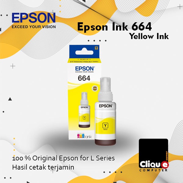 Tinta printer Epson Tipe 664 70ml Original Cyan Magenta Yellow Black