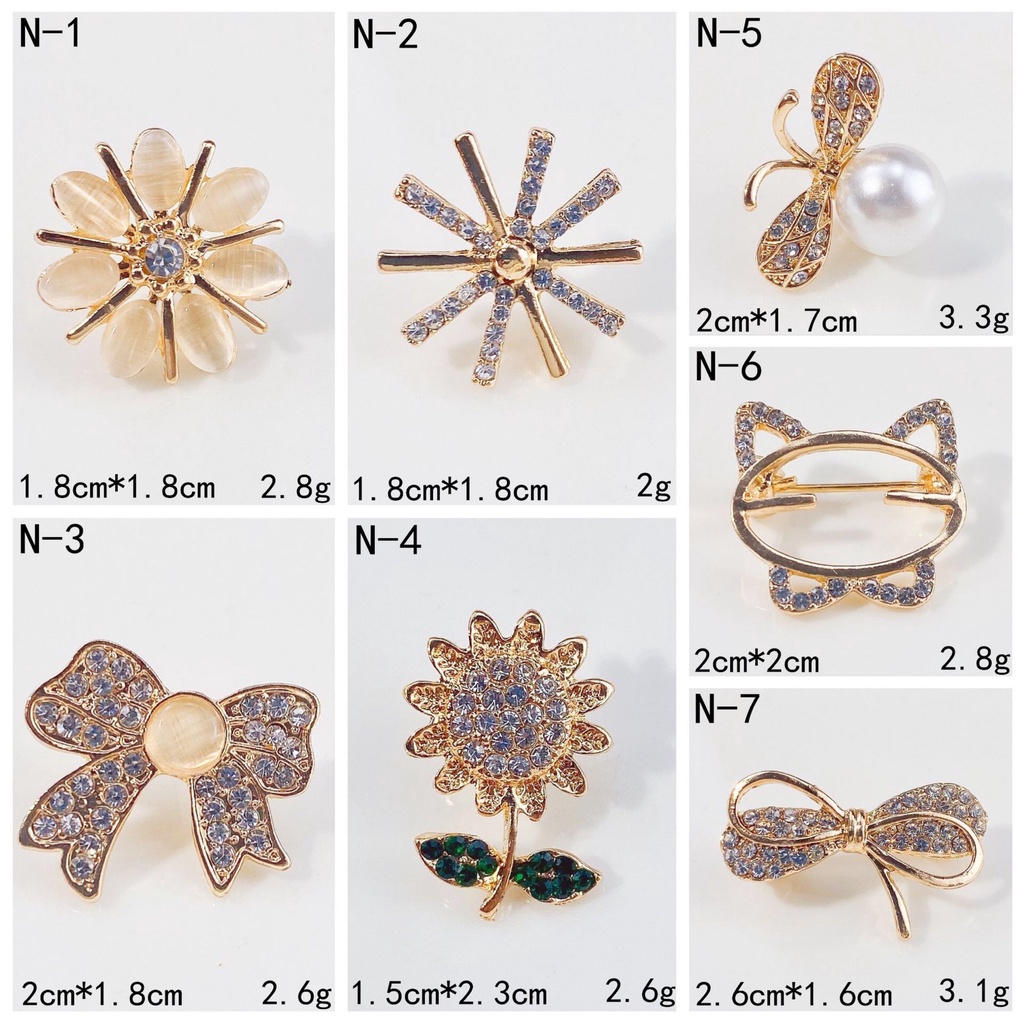 Baru Berlian Imitasi Opal Ikatan Simpul High-end Kecil Bros Lucu Berlian Imitasi Halus Bunga Matahari Lebah Mutiara Kecil Bros Pin (7 gaya dapat dipilih)-3