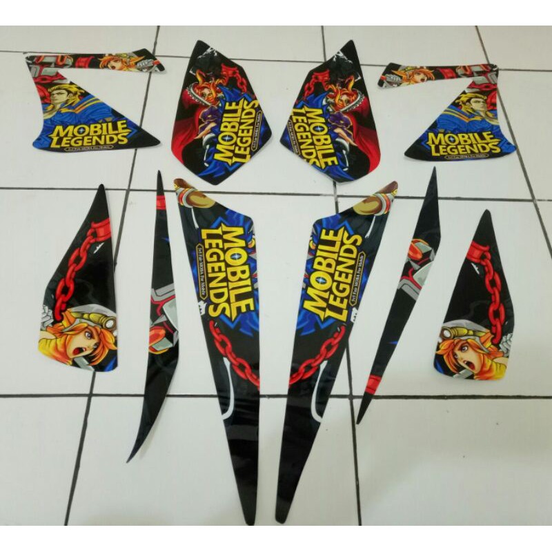 striping Sticker variasi vixion old lama mobil lagend hitam